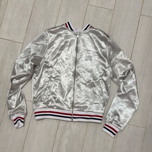 American Apparel Tops - American apparel  XS silver bomber